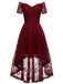 1950s Off-shoulder Floral Lace Dress — vintage elegance for the modern woman