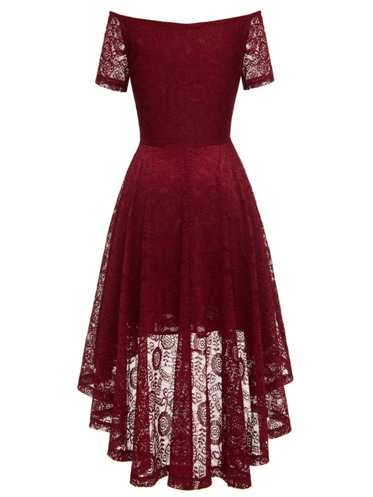 1950s Off-shoulder Floral Lace Dress — vintage elegance for the modern woman