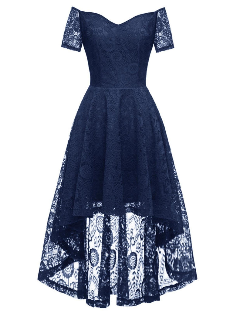 1950s Off-shoulder Floral Lace Dress: timeless style reimagined