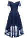 1950s Off-shoulder Floral Lace Dress: timeless style reimagined