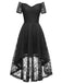1950s Off-shoulder Floral Lace Dress: timeless style reimagined