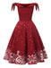 1950s Off-shoulder Snowflake Dress: timeless style reimagined