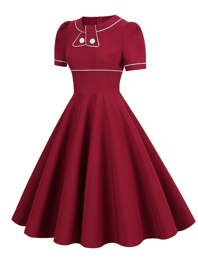 1950s Patchwork Button Swing Vintage Dress: timeless style reimagined