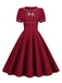 1950s Patchwork Button Swing Vintage Dress — vintage elegance for the modern woman