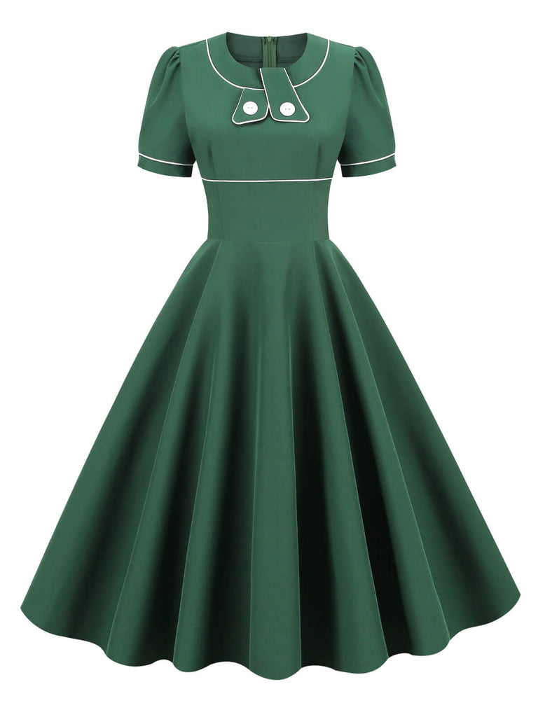 1950s Patchwork Button Swing Vintage Dress: timeless style reimagined
