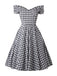 She slips into this Black 1950s Plaid Swing Dress and suddenly it's a 1950s daydream