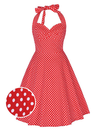 1950s Polka Dot Halter Swing Dress: timeless style reimagined