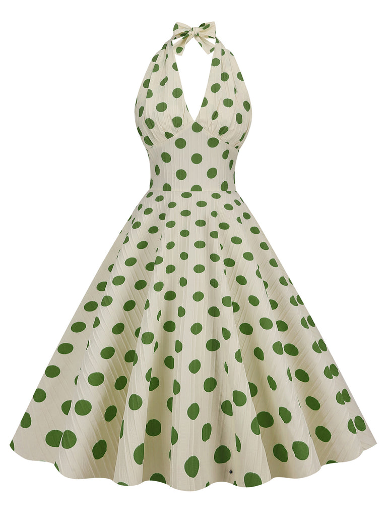 1950s Polka Dot Halter Swing Dress: timeless style reimagined