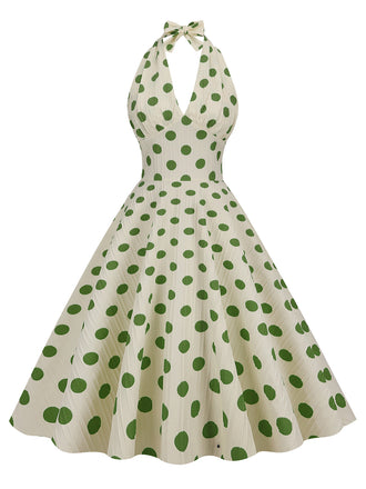 1950s Polka Dot Halter Swing Dress: timeless style reimagined