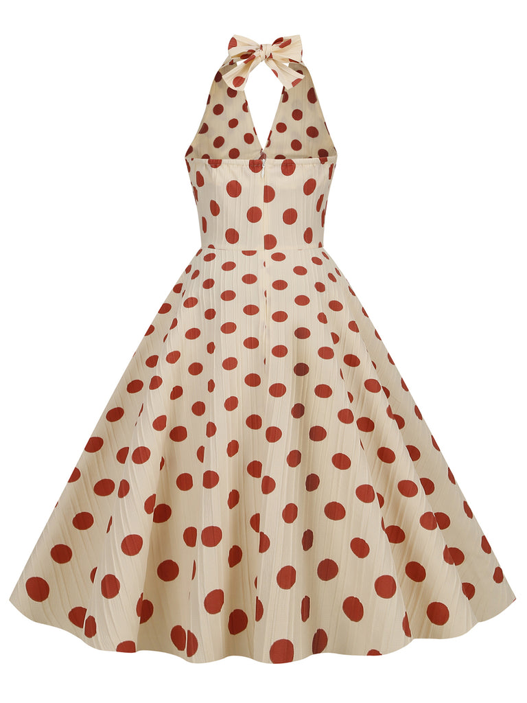 1950s Polka Dot Halter Swing Dress — vintage elegance for the modern woman