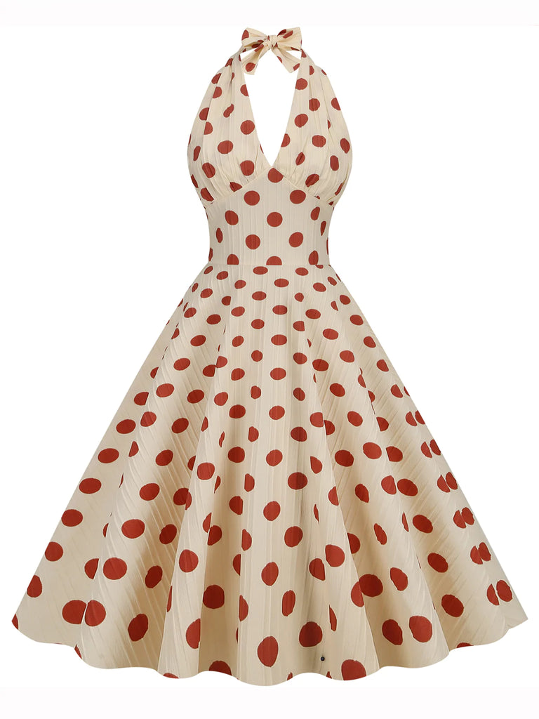 1950s Polka Dot Halter Swing Dress: timeless style reimagined
