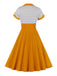 1950s Polka Dot Patchwork Swing Dress — vintage elegance for the modern woman