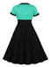 1950s Polka Dot Patchwork Swing Dress: where 1950s romance meets her modern spirit