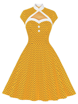 1950s Polka Dots Heart Collar Dress: timeless style reimagined