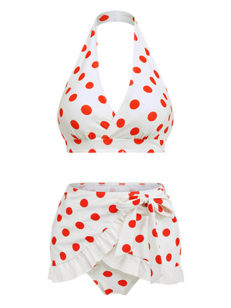 1950s Retro Polka Dots Bikini Set & Apron: timeless style reimagined