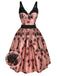 1950s Roses Embossed Satin Swing Dress: timeless style reimagined