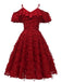 1950s Ruffle Tassel Feather Solid Dress: timeless style reimagined