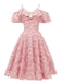 1950s Ruffle Tassel Feather Solid Dress: timeless style reimagined