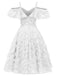 1950s Ruffle Tassel Feather Solid Dress — vintage elegance for the modern woman