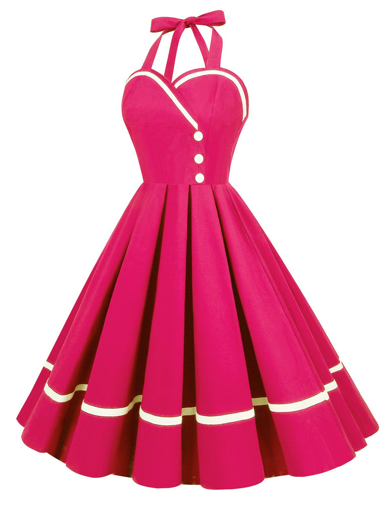 1950s Solid Halter Neck Swing Dress — vintage elegance for the modern woman