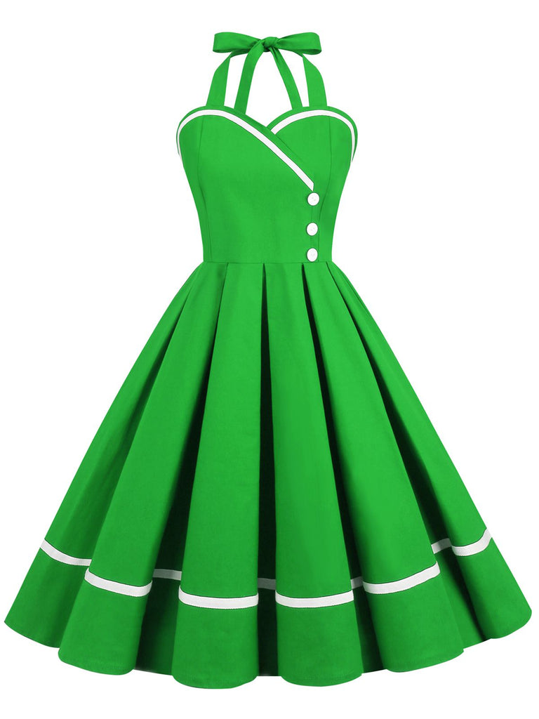 1950s Solid Halter Neck Swing Dress — vintage elegance for the modern woman