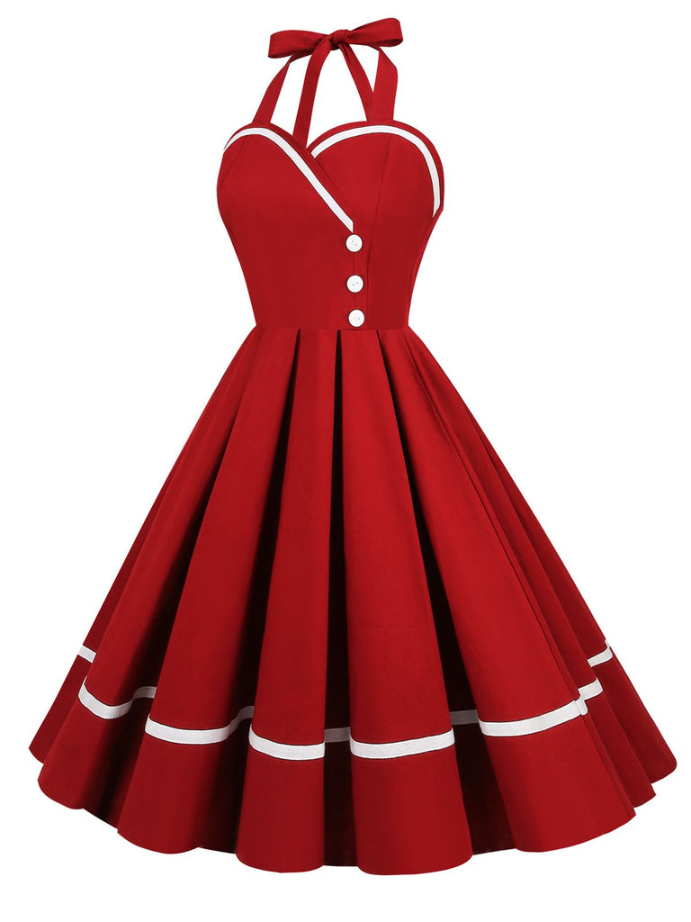 1950s Solid Halter Neck Swing Dress — vintage elegance for the modern woman