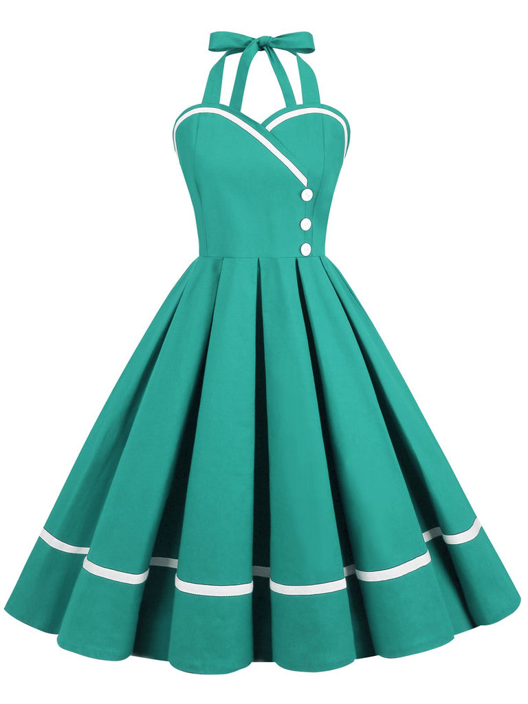 1950s Solid Halter Neck Swing Dress — vintage elegance for the modern woman