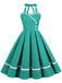1950s Solid Halter Neck Swing Dress — vintage elegance for the modern woman