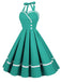 1950s Solid Halter Neck Swing Dress: timeless style reimagined