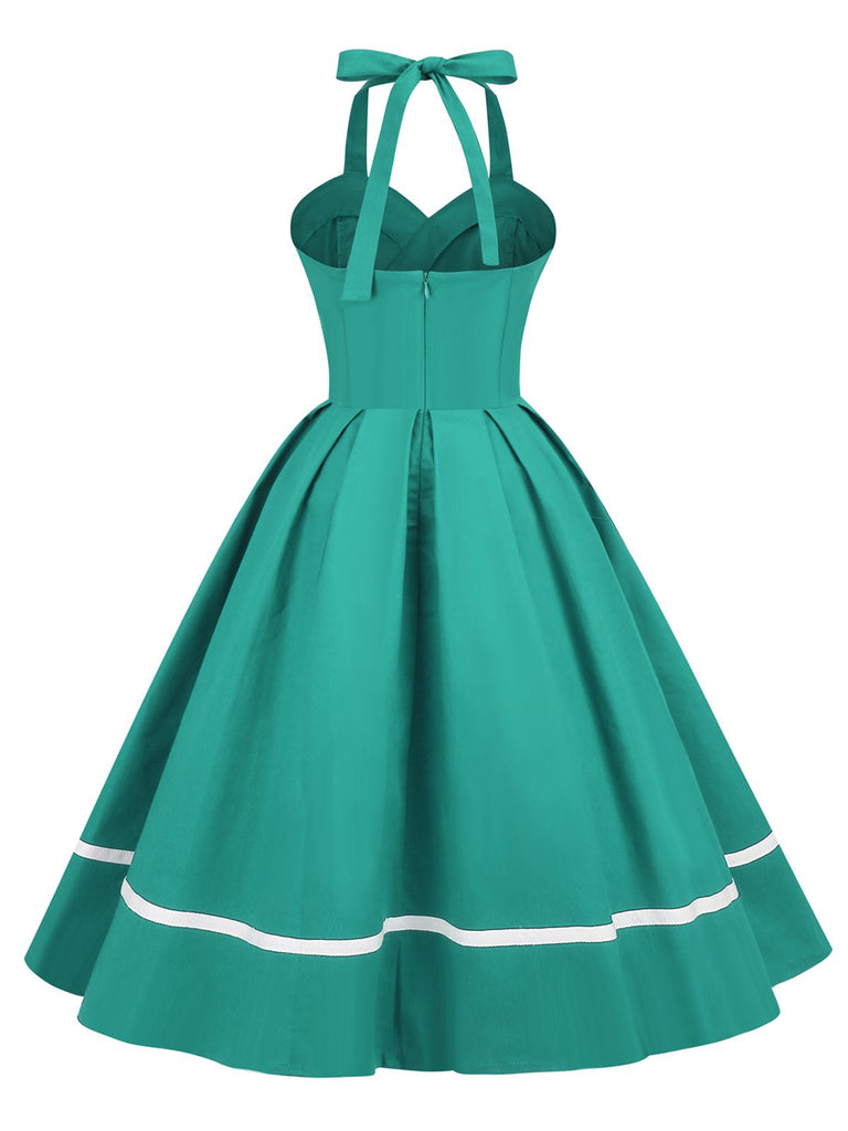 1950s Solid Halter Neck Swing Dress — vintage elegance for the modern woman