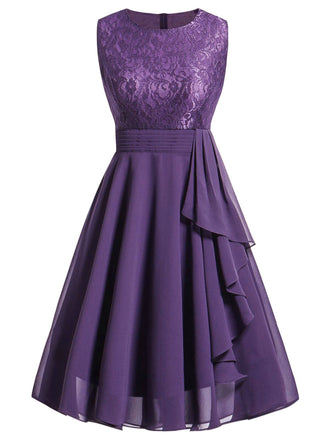 1950s Solid Lace Sleeveless Swing Dress: timeless style reimagined
