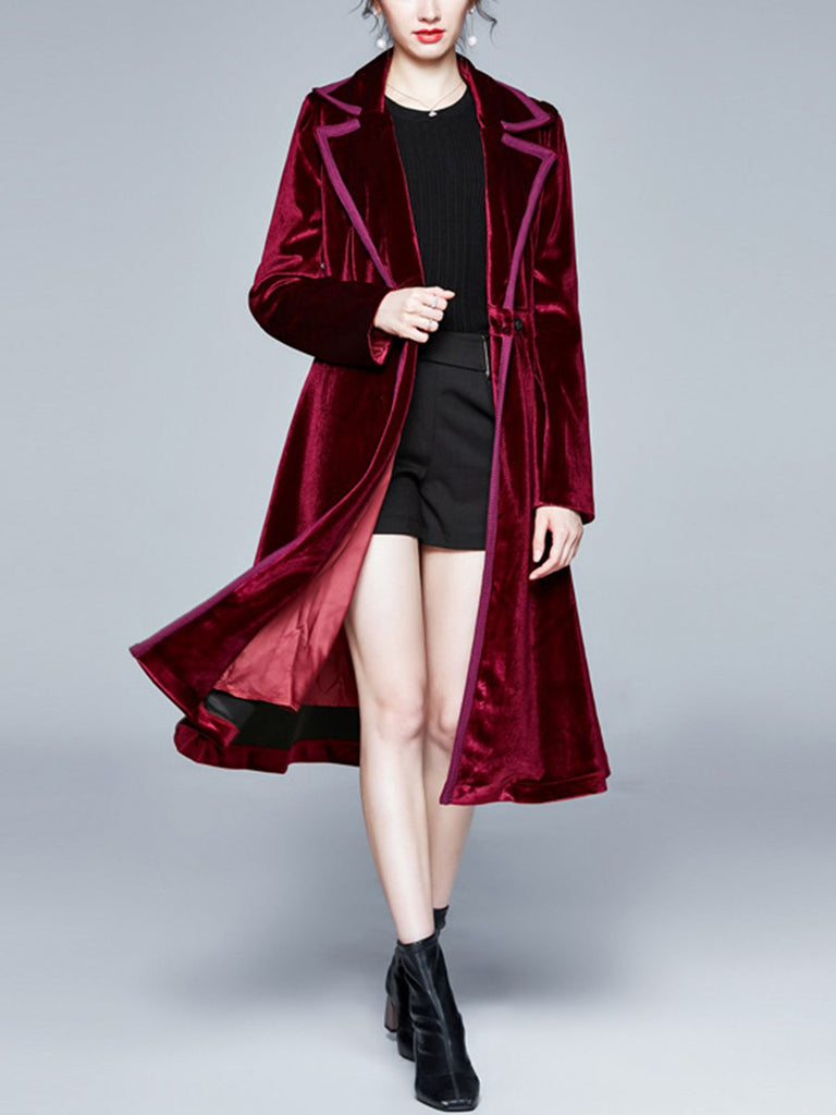 1950s Solid Patchwork Velvet Coat - vintage fashion, retro style