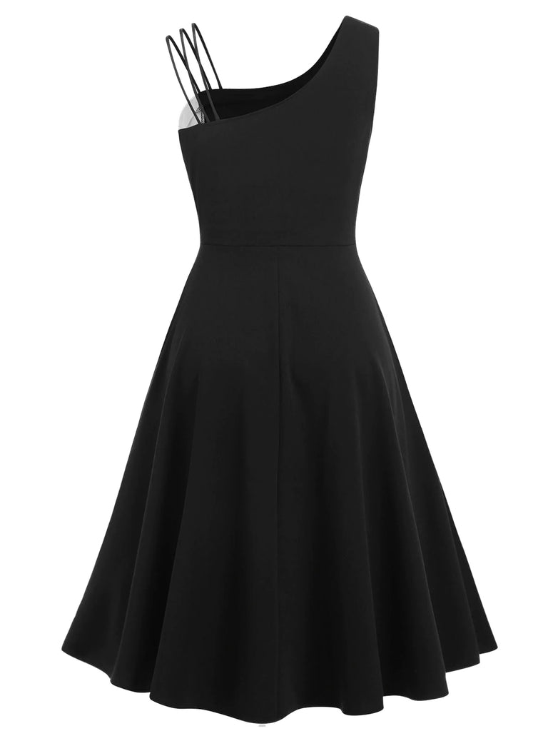 1950s Solid Spaghetti Dress, classic 1950s style elegant retro fashion - Image 5