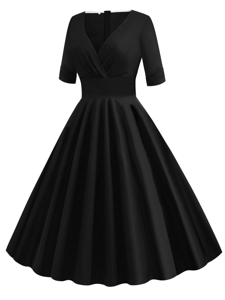 1950s Solid Sweetheart Fold Swing Dress: timeless style reimagined
