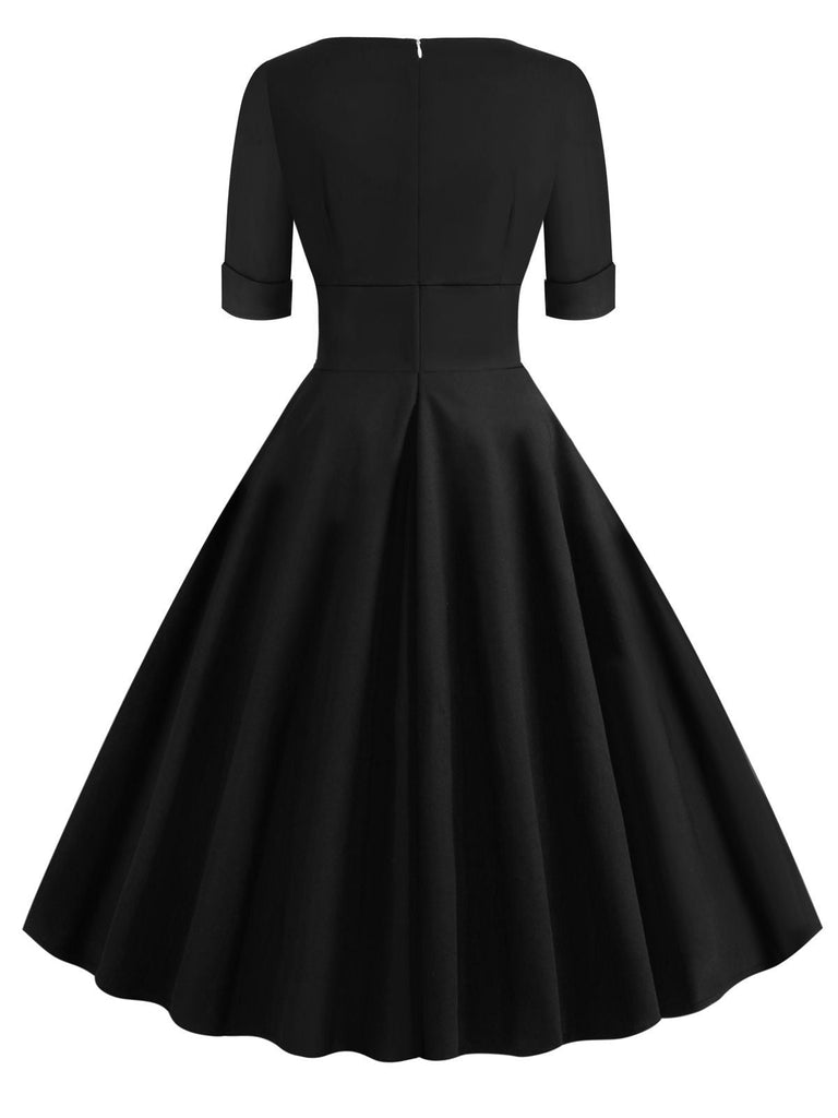 1950s Solid Sweetheart Fold Swing Dress — vintage elegance for the modern woman
