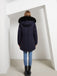 1950s Solid Zipper Fur Trimmed Coat: timeless style reimagined