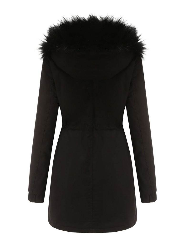 1950s Solid Zipper Fur Trimmed Coat — vintage elegance for the modern woman