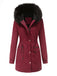 1950s Solid Zipper Fur Trimmed Coat: timeless style reimagined