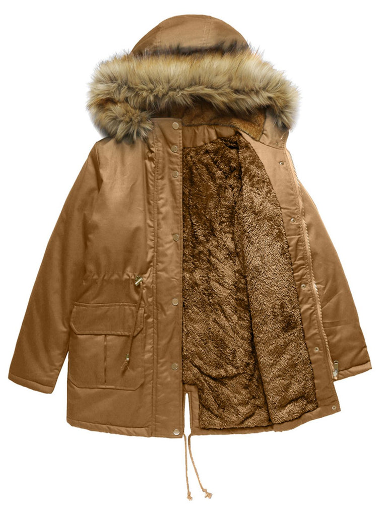 1950s Solid Zipper Fur Trimmed Coat — vintage elegance for the modern woman