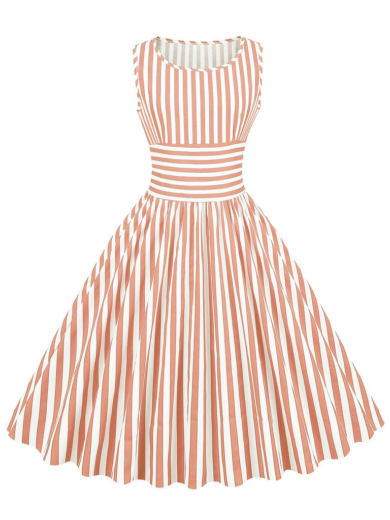 1950s Stripe Crew Neck Swing Dress: timeless style reimagined