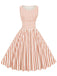 1950s Stripe Crew Neck Swing Dress: timeless style reimagined