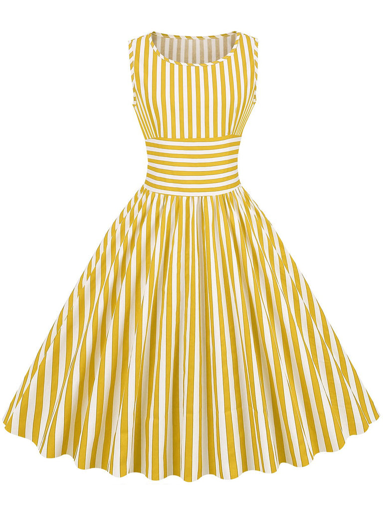 1950s Stripe Crew Neck Swing Dress — vintage elegance for the modern woman
