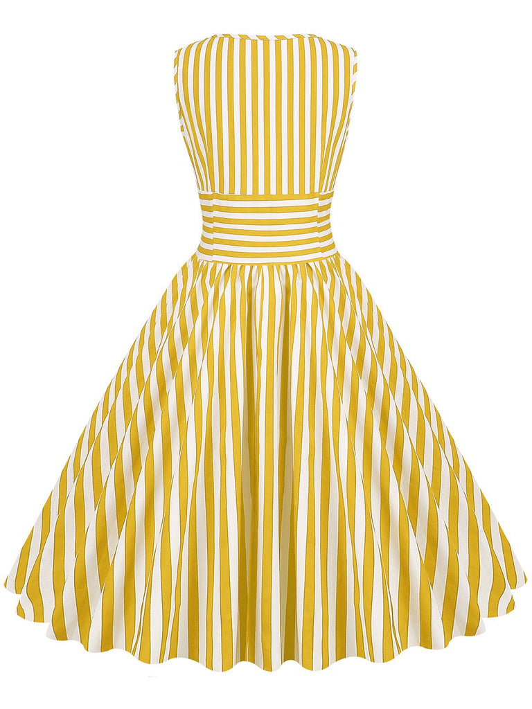 1950s Stripe Crew Neck Swing Dress: timeless style reimagined