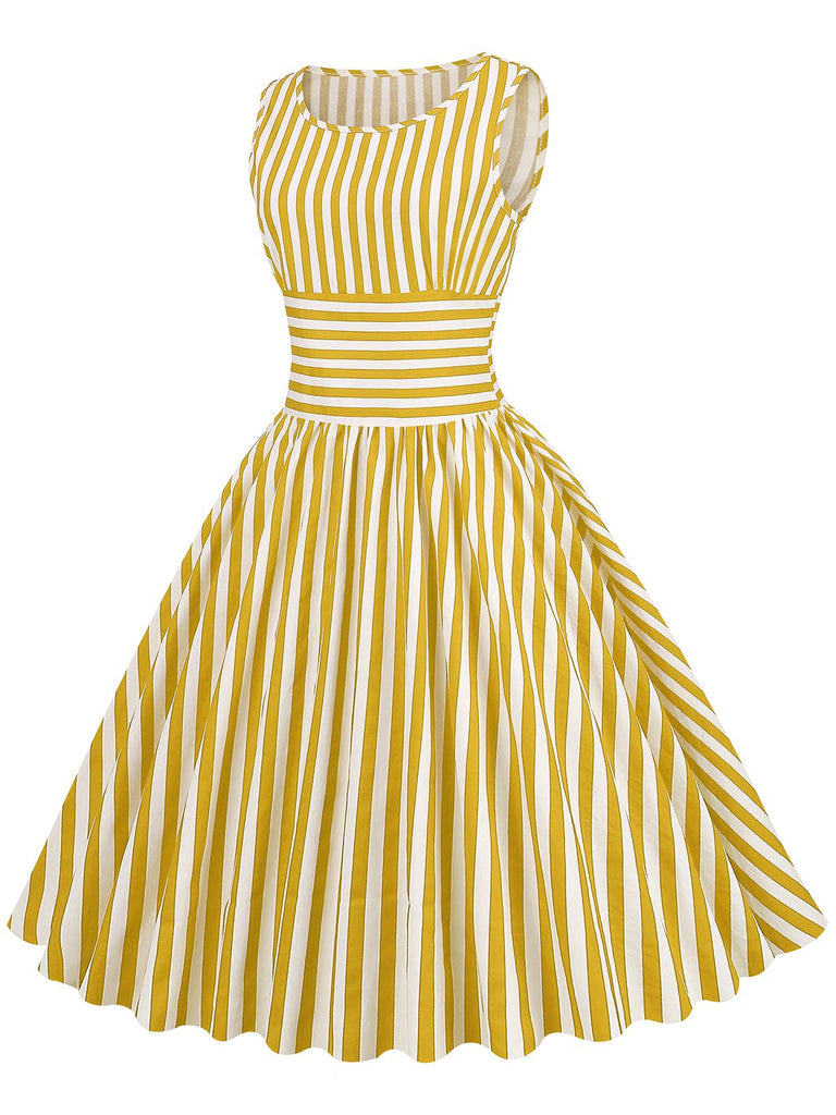 1950s Stripe Crew Neck Swing Dress — vintage elegance for the modern woman