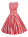 1950s Stripe Crew Neck Swing Dress, vintage dress, retro fashion, rockabilly, pin-up fashion - perfect for women who love vintage and retro fashion