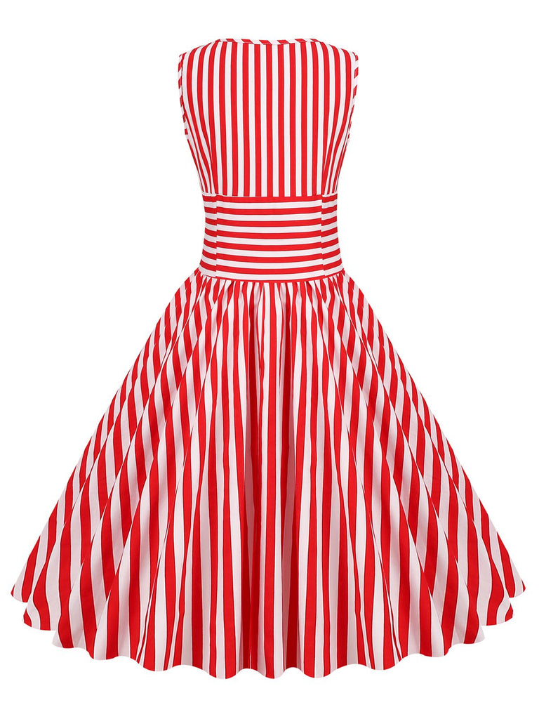1950s Stripe Crew Neck Swing Dress, vintage dress, retro fashion, rockabilly, pin-up fashion - perfect for women who love vintage and retro fashion