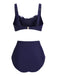 1950s Stripe Twisted Patchwork Strap Swimsuit: timeless style reimagined
