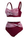 1950s Stripe Twisted Patchwork Strap Swimsuit: timeless style reimagined