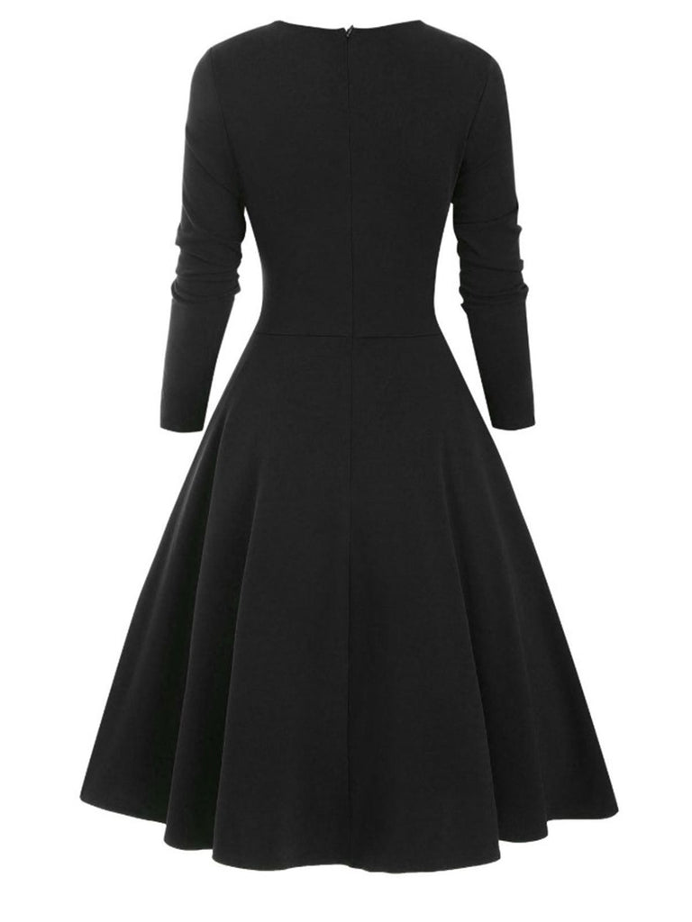 1950s Sweetheart Plaid Patchwork Dress, classic 1950s style elegant retro fashion - Image 3