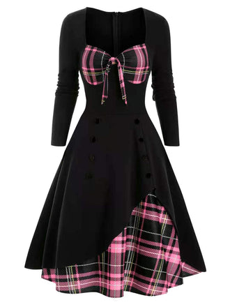 1950s Sweetheart Plaid Patchwork Dress: timeless style reimagined